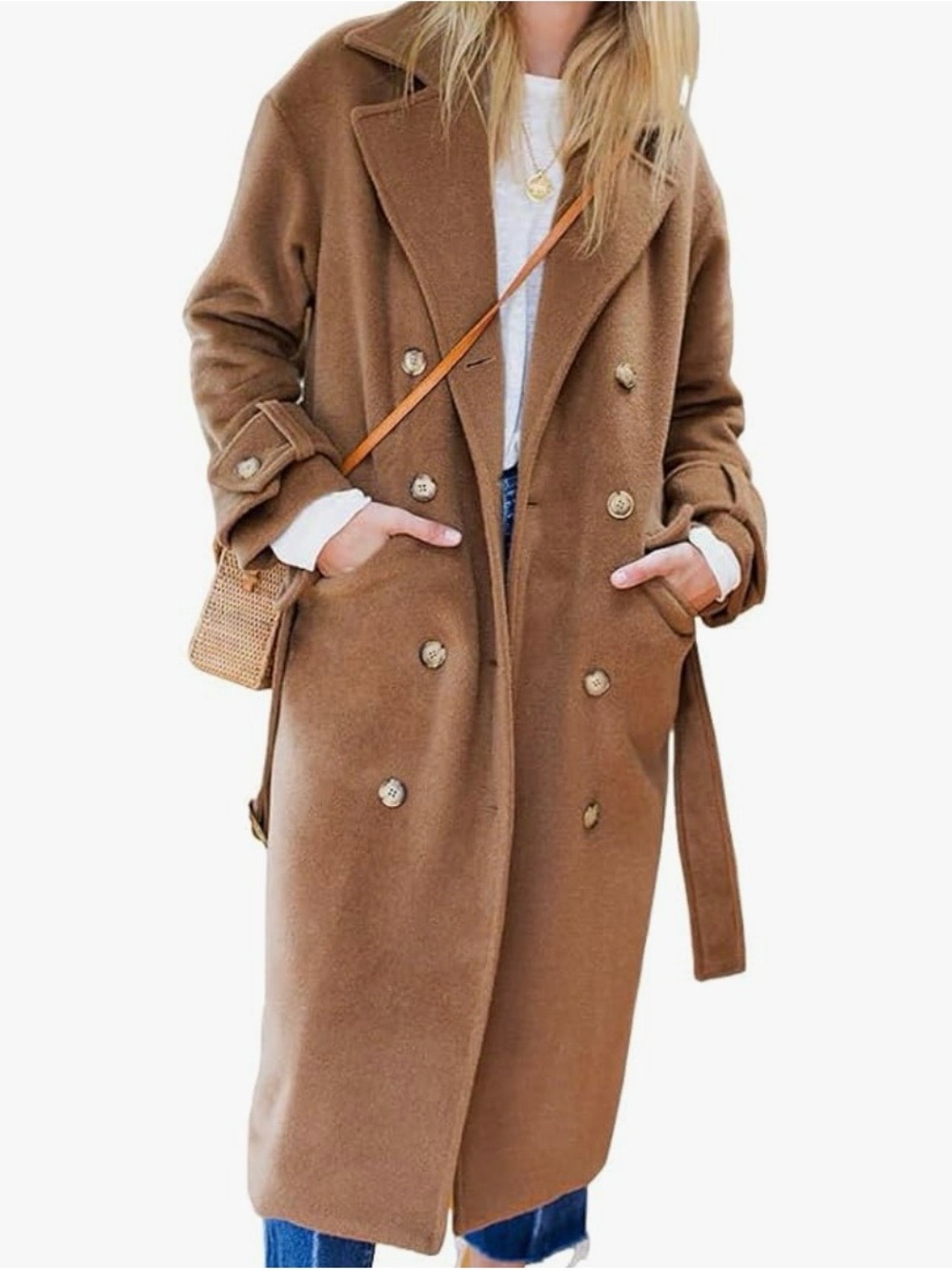 Long Wool Coat with Belt